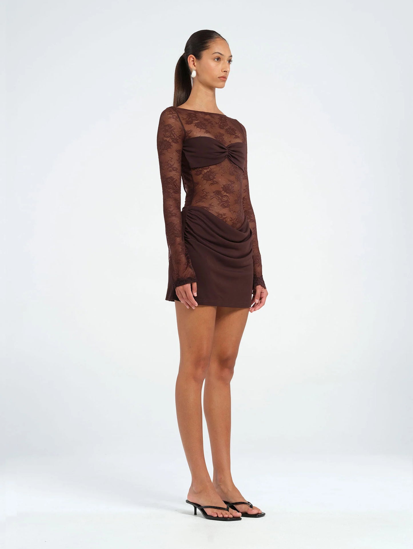 BENNI OSKAR MINI DRESS CHOCOLATE