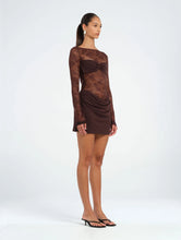 Load image into Gallery viewer, BENNI OSKAR MINI DRESS CHOCOLATE
