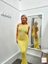 Load image into Gallery viewer, ASTA RESORT NATALIA MAXI DRESS - CHARTREUSE SEQUIN (YELLOW)
