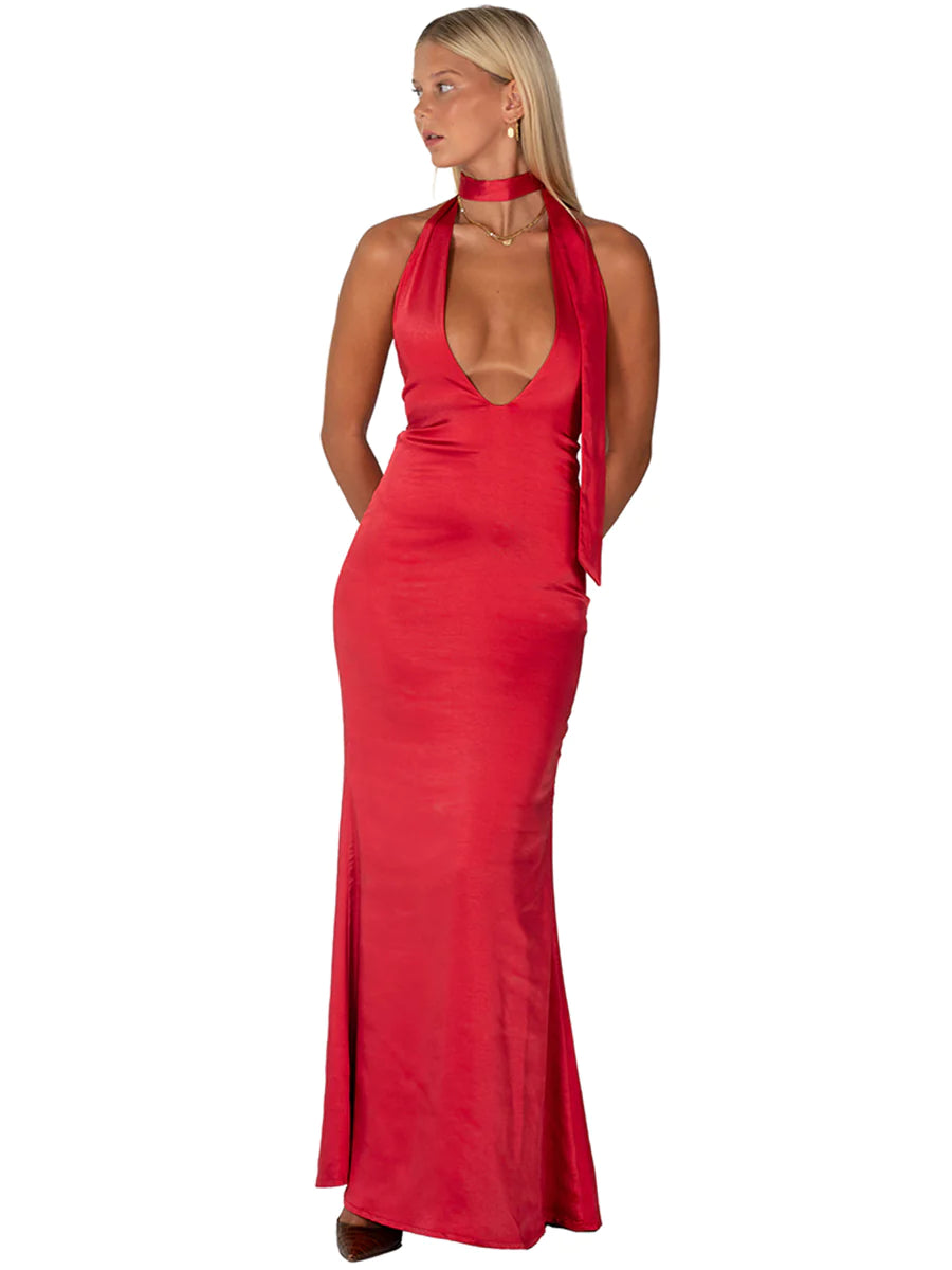 I AM DELILAH MARGOT MAXI DRESS CHERRY