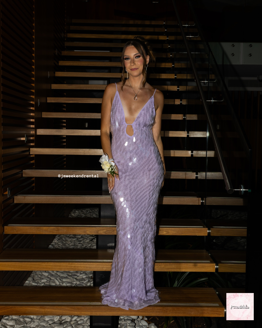MISHA COLLECTION SAPPHIRE SEQUIN DRESS LILAC