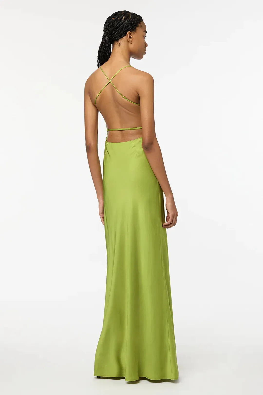 MANNING CARTEL LIQUID ASSET SLIP DRESS GREEN