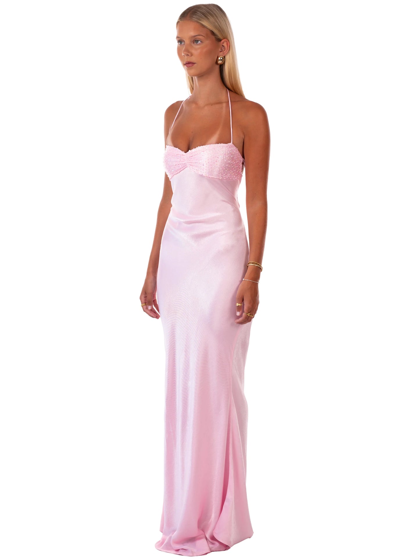 I AM DELILAH JADE MAXI DRESS QUARTZ PINK
