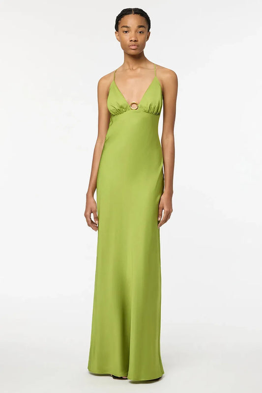 MANNING CARTEL LIQUID ASSET SLIP DRESS GREEN