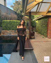 Load image into Gallery viewer, BENNI YASMIN OFF SHOULDER MAXI DRESS BLACK
