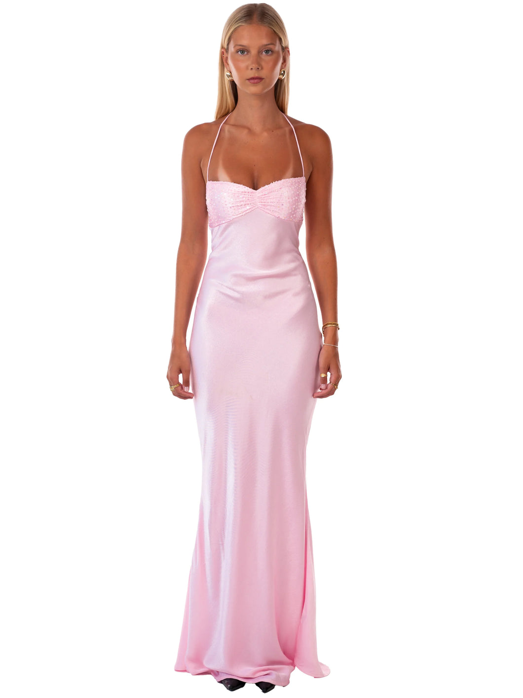 I AM DELILAH JADE MAXI DRESS QUARTZ PINK