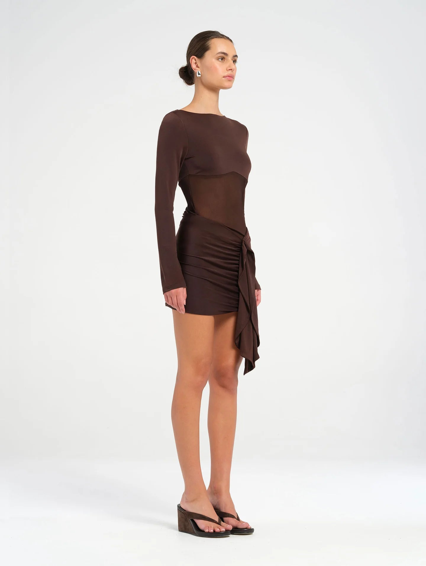 BENNI JUNI MINI DRESS BROWN