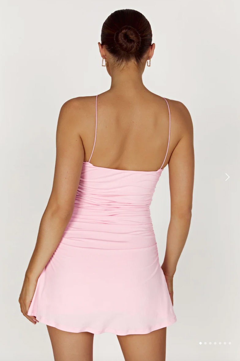 MESHKI ADELINE DRESS PINK – JMWEEKENDRENTAL