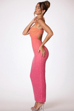 Load image into Gallery viewer, OH POLLY MONTE CARLO EMBELLISHED DRESS RED/ORANGE OMBRE
