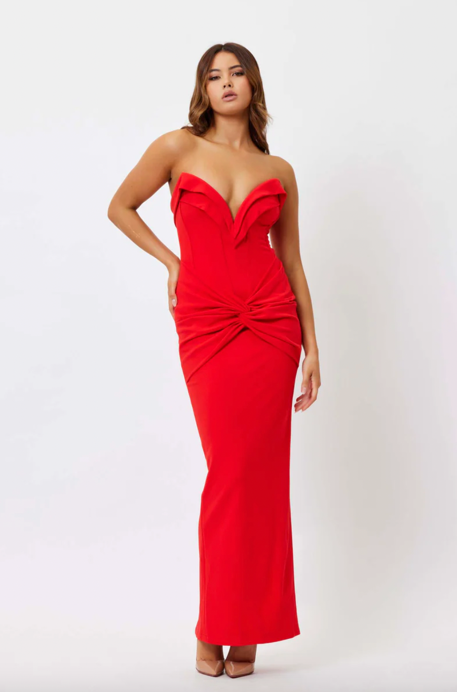 BIANCA AND BRIDGETT ADRIANA DRESS RED