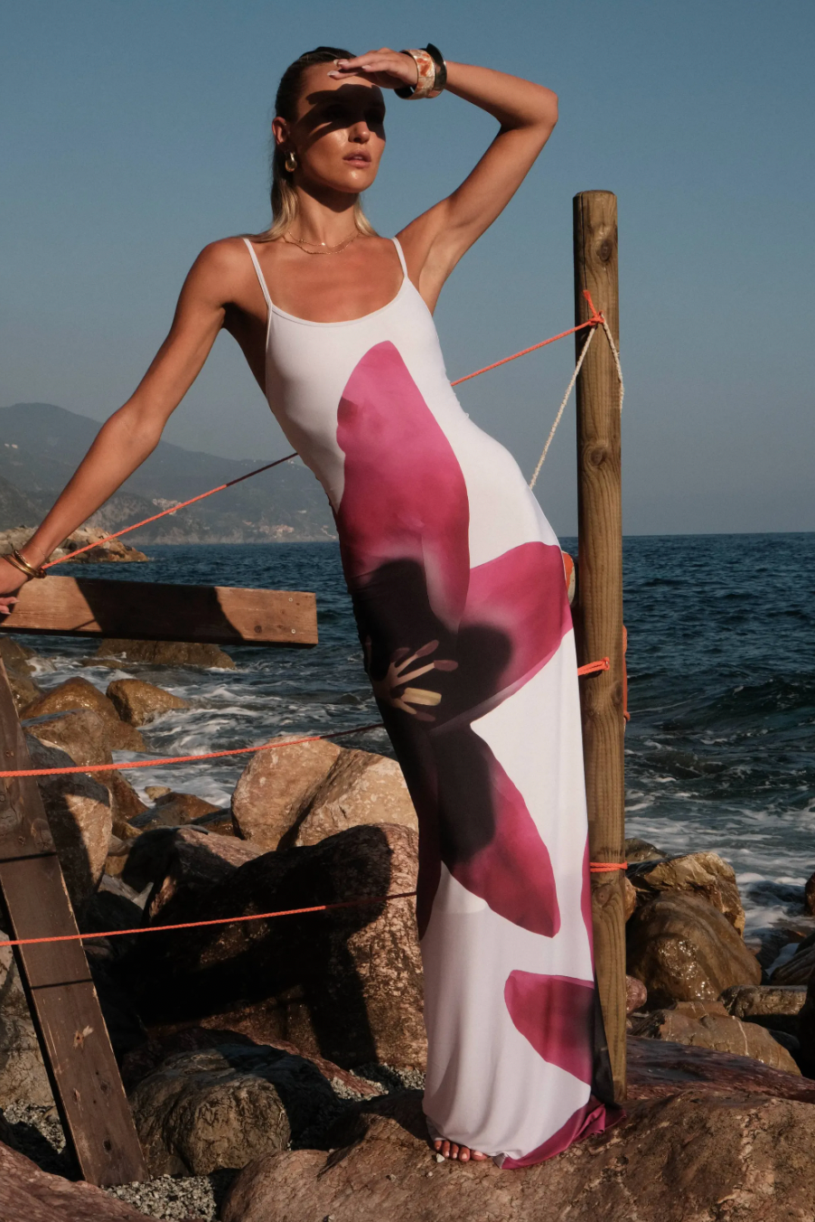 WITH HARPER LU PEARL LILY FLORAL SLIP DRESS