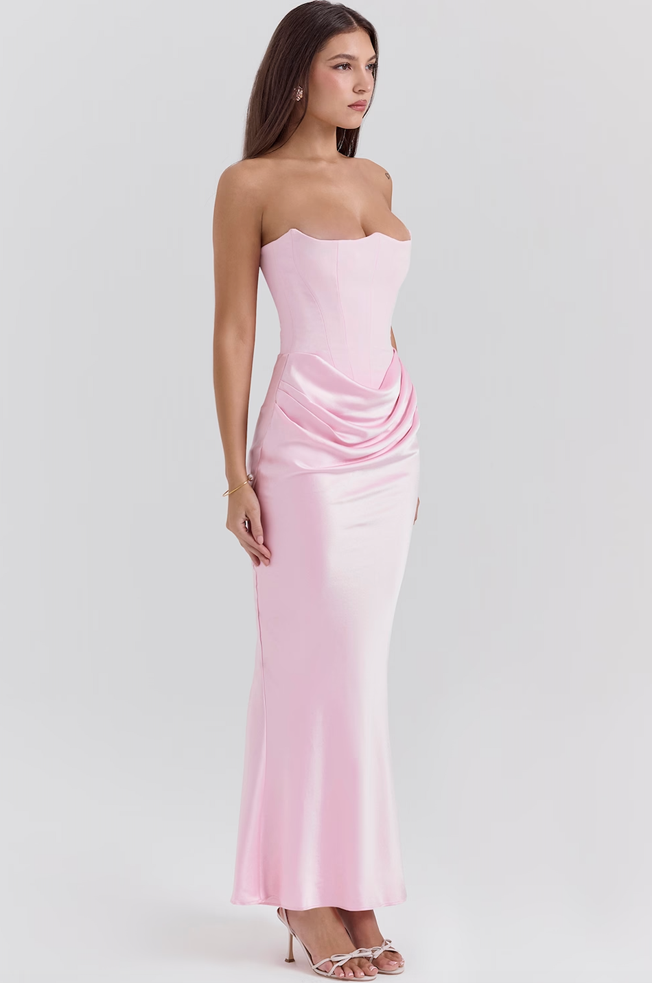 HOUSE OF CB PERSEPHONE CORSET MAXI DRESS ROSE SHADOW PINK