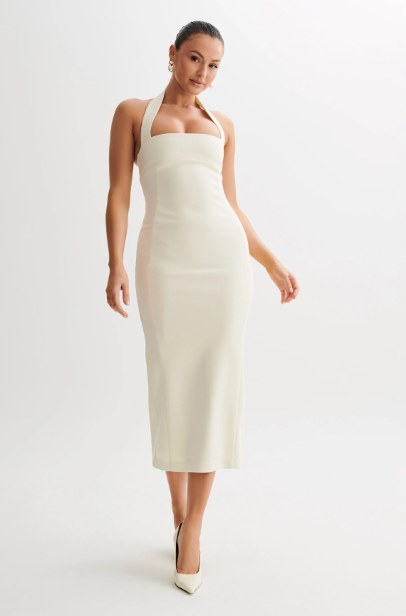 MESHKI AMELITA HALTER MIDI DRESS