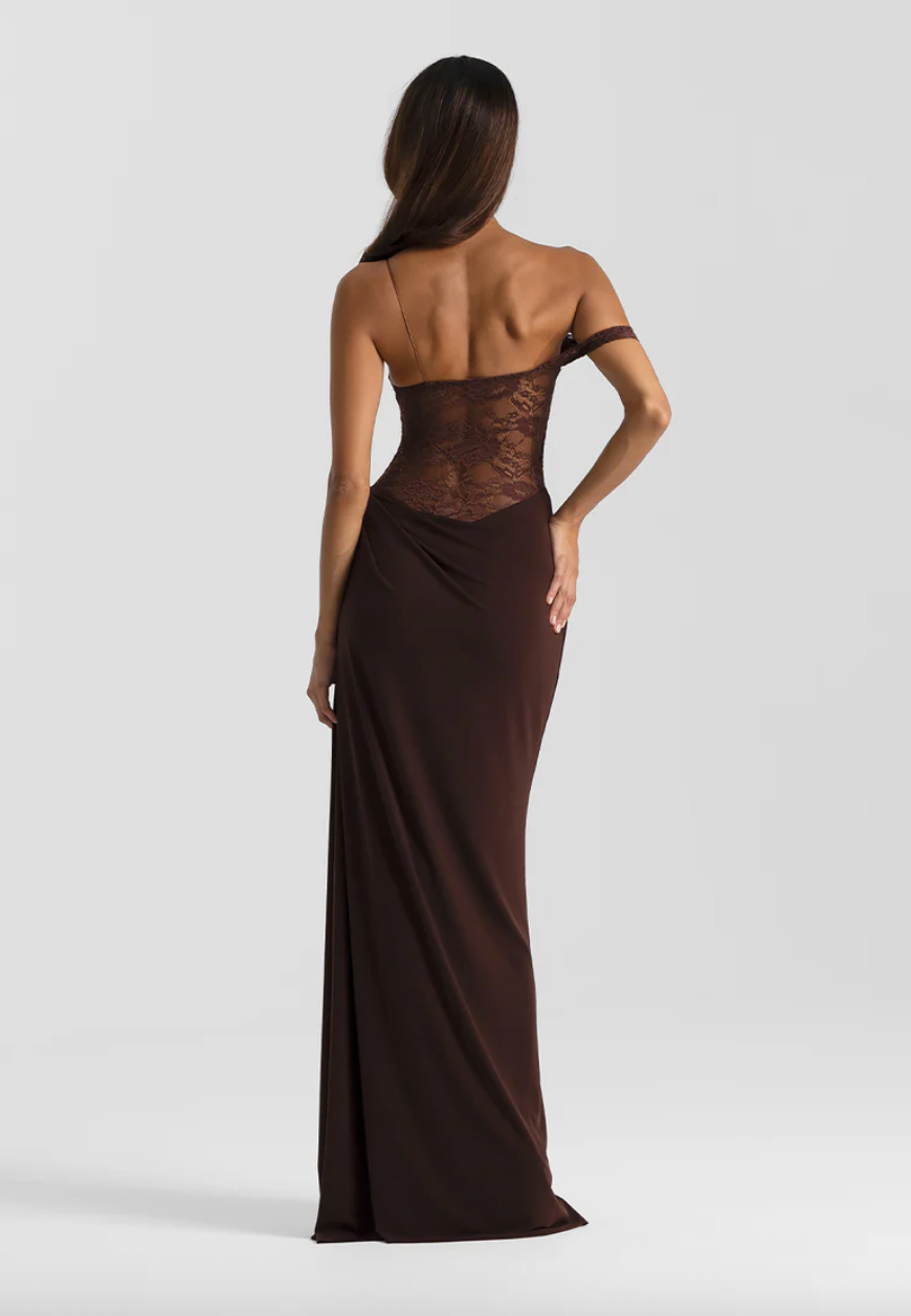 NATALIE ROLT SLOANE DRESS ESPRESSO