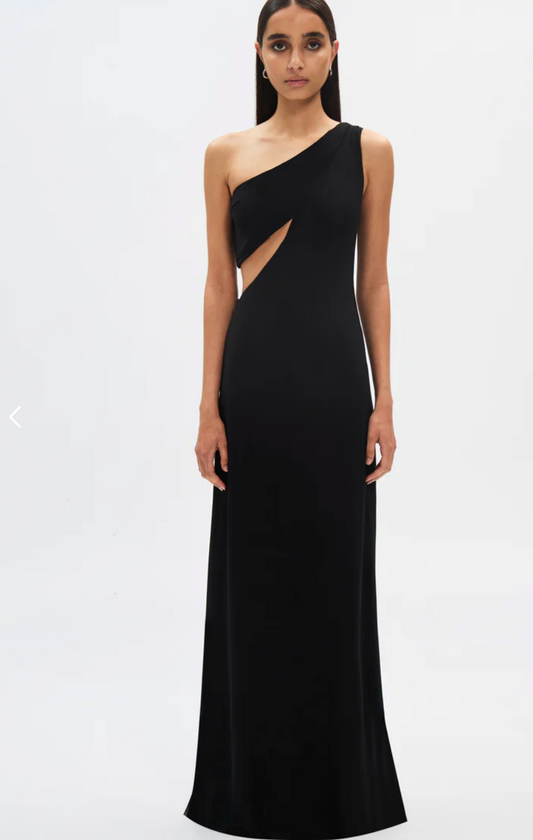 MISHA THE DEMI DRY JERSEY DRESS BLACK