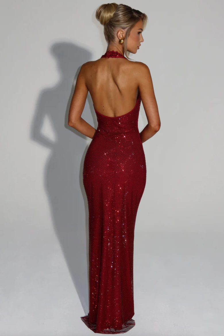 BABYBOO STARLA MAXI DRESS WINE RED