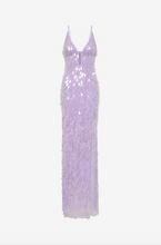 Load image into Gallery viewer, MISHA COLLECTION SAPPHIRE SEQUIN DRESS LILAC
