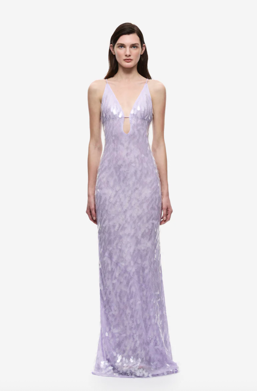 MISHA COLLECTION SAPPHIRE SEQUIN DRESS LILAC