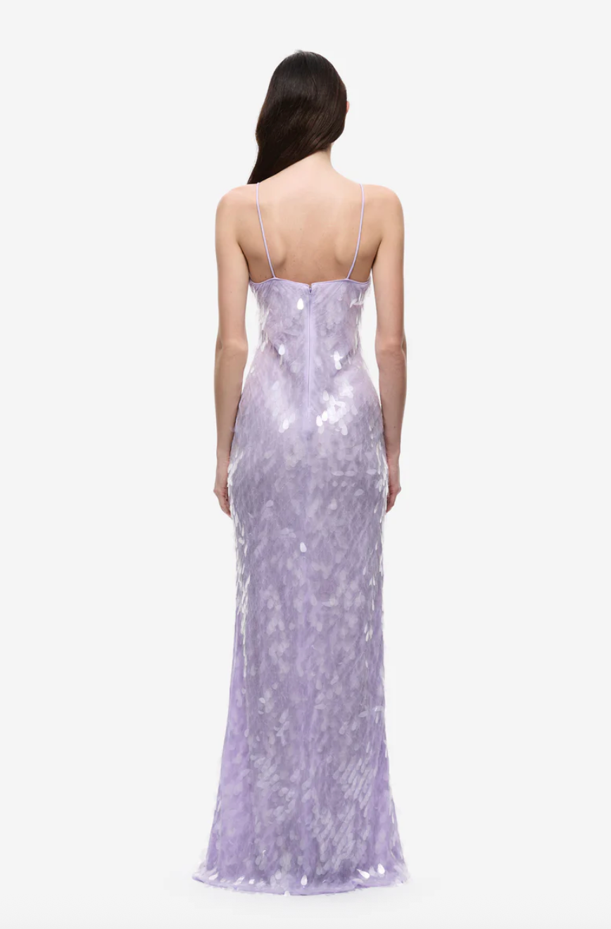 MISHA COLLECTION SAPPHIRE SEQUIN DRESS LILAC