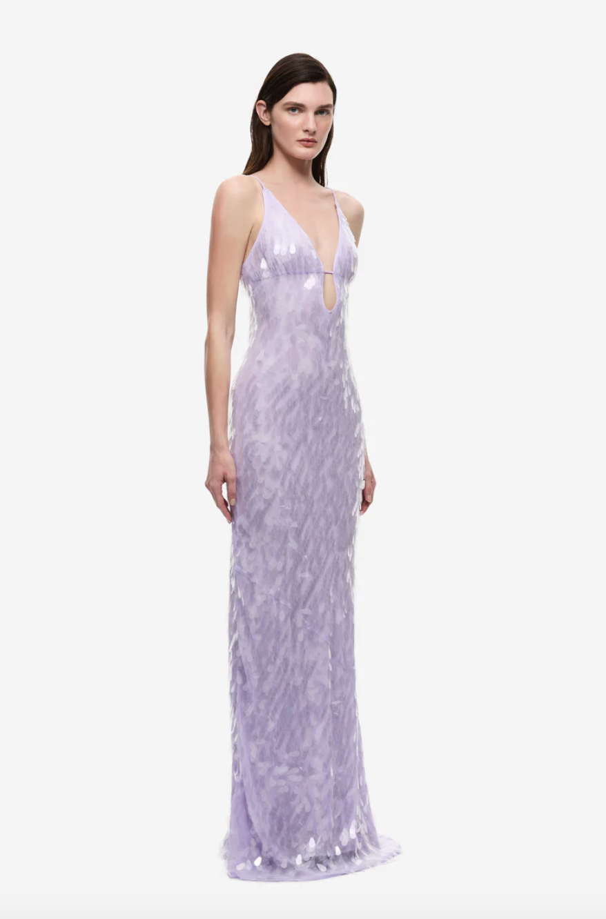 MISHA COLLECTION SAPPHIRE SEQUIN DRESS LILAC