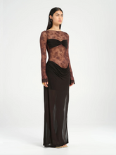 Load image into Gallery viewer, BENNI OSKAR MAXI DRESS CHOCOLATE
