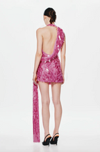 Load image into Gallery viewer, MISHA COLLECTION SAPPHIRE SEQUIN MINI DRESS FUSCHIA PINK
