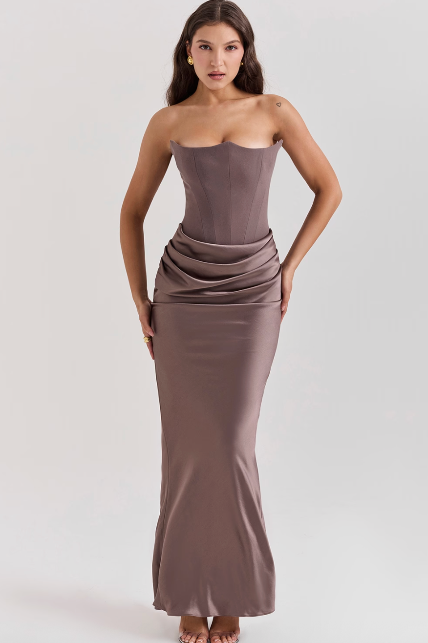 HOUSE OF CB PERSEPHONE MAXI DRESS SMOKE