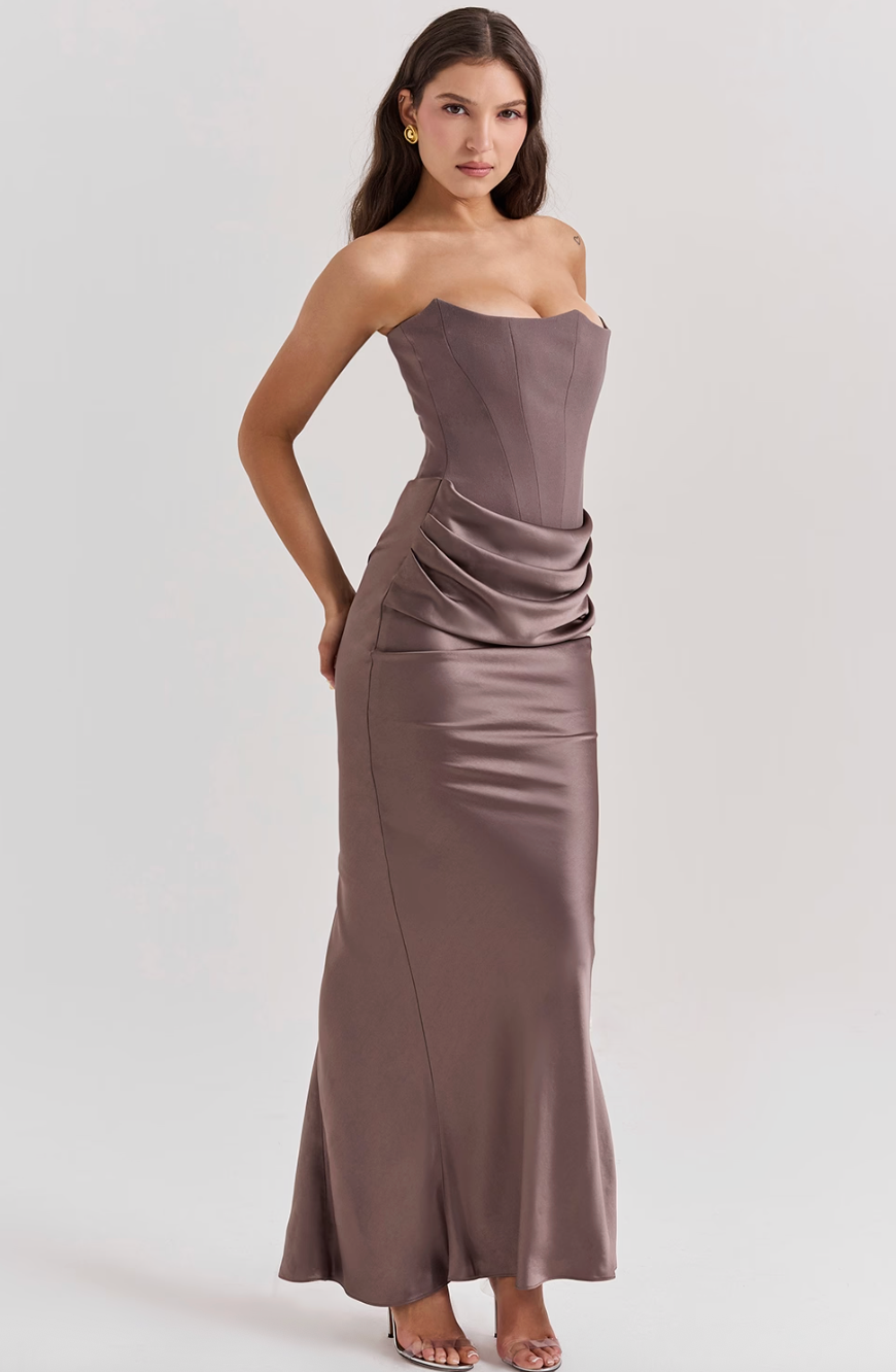 HOUSE OF CB PERSEPHONE MAXI DRESS SMOKE