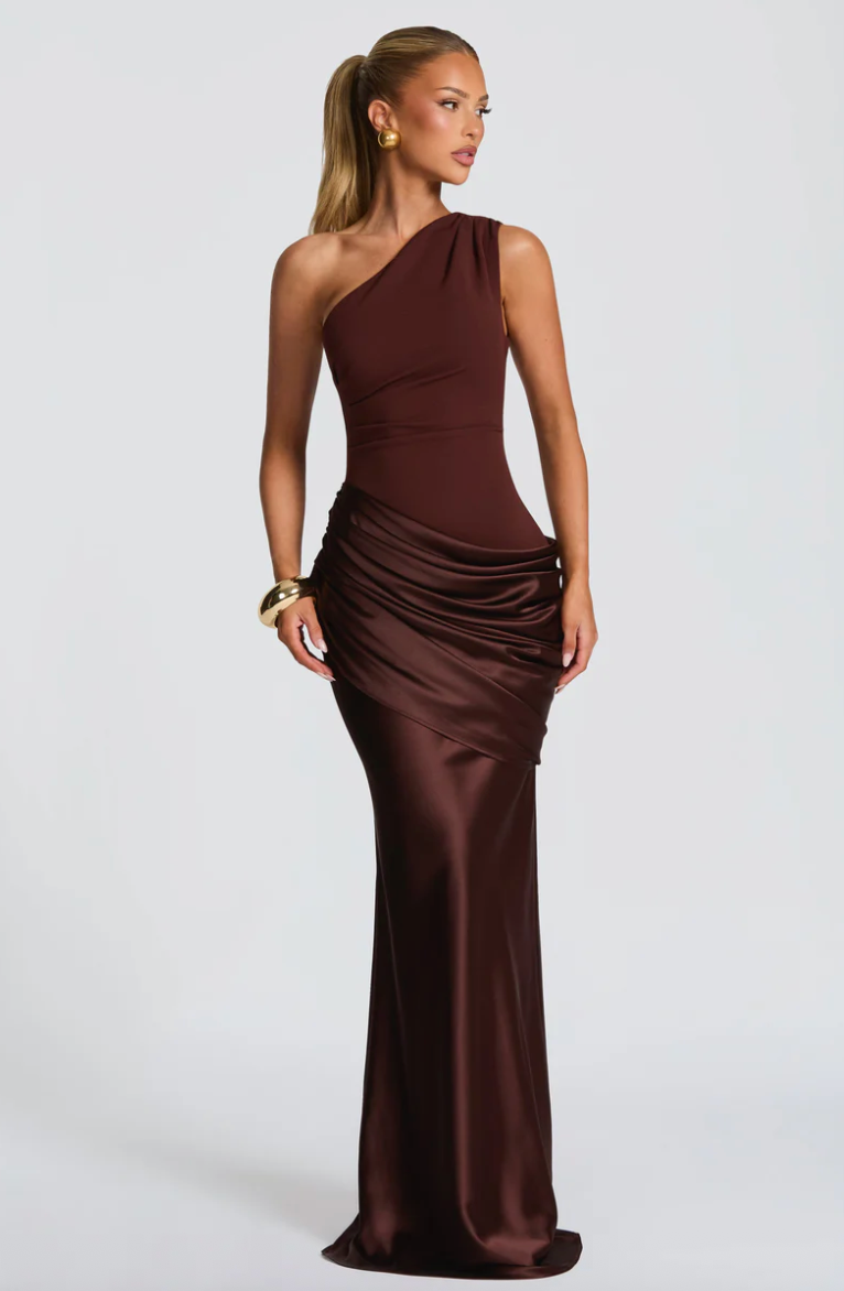 BABYBOO SADONA MAXI DRESS PLUM BROWN