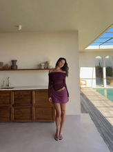 Load image into Gallery viewer, ONLINE WAREHOUSE SALE: BENNI LUCA MINI DRESS PLUM
