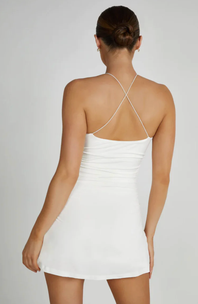 ONLINE WAREHOUSE SALE: MESHKI ADELINE DRESS WHITE