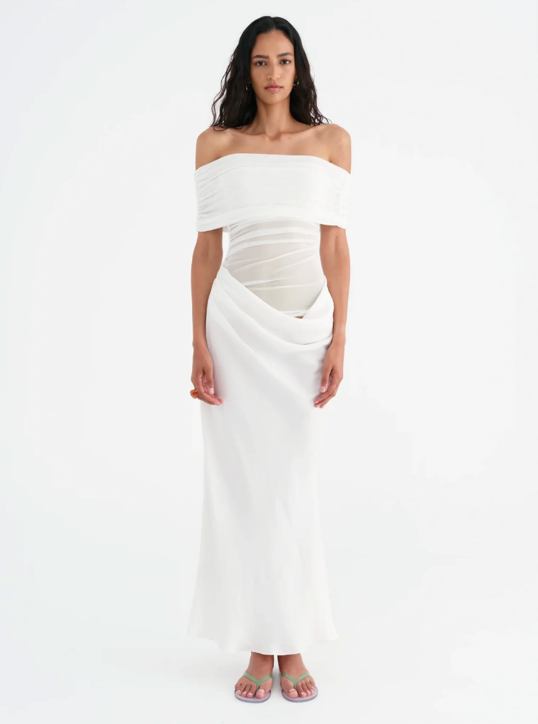 ONLINE WAREHOUSE SALE: BENNI NICO MAXI DRESS WHITE