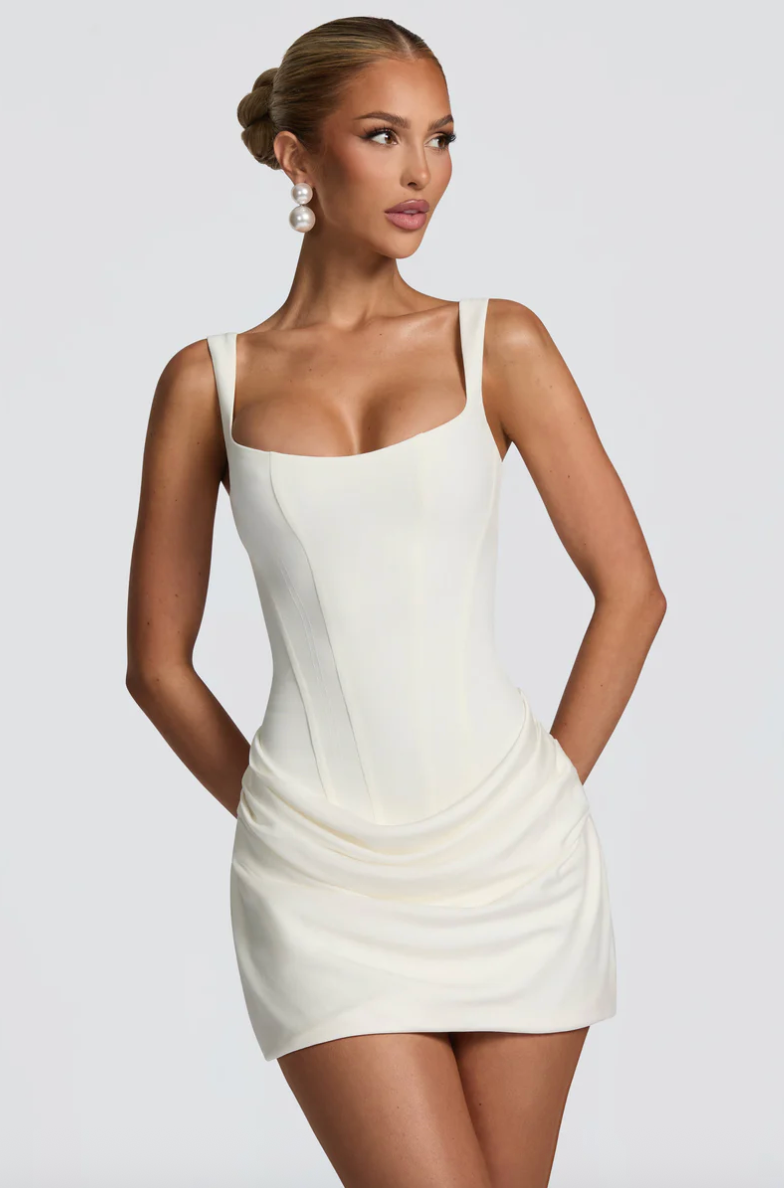 BABYBOO CORNELIA MINI DRESS WHITE