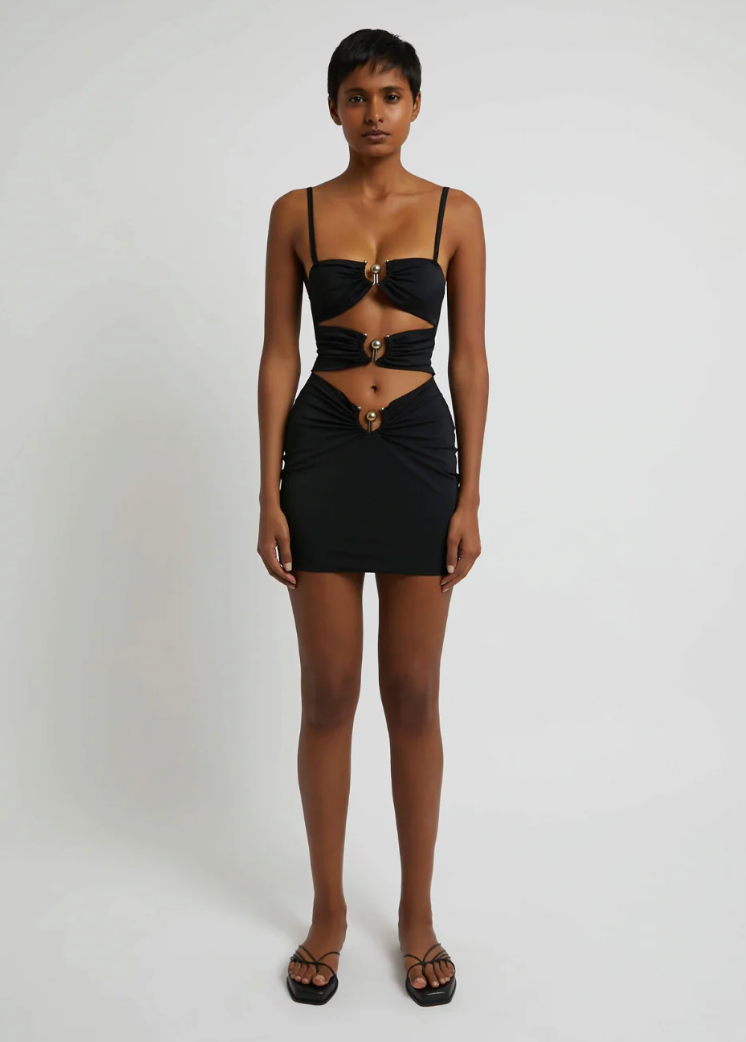 ONLINE WAREHOUSE SALE: CHRISTOPHER ESBER ORBIT MINI DRESS BLACK