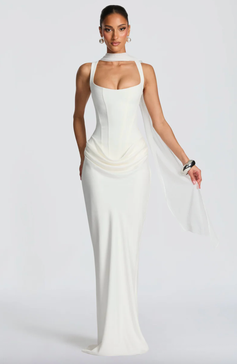 BABYBOO CORNELIA MAXI DRESS WHITE