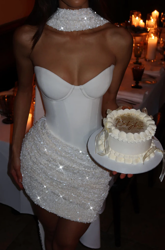 BABYBOO DENISE MINI DRESS WHITE