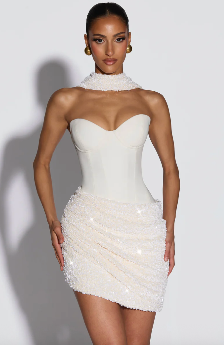 BABYBOO DENISE MINI DRESS WHITE