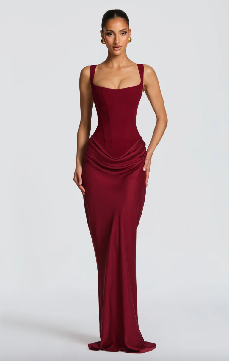 BABYBOO CORNELIA MAXI DRESS BURGUNDY