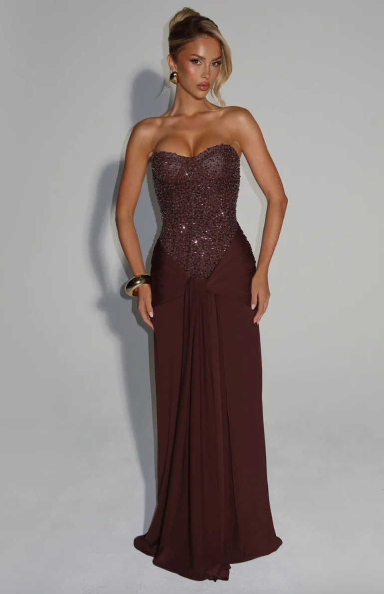 BABYBOO CARINA MAXI DRESS BROWN