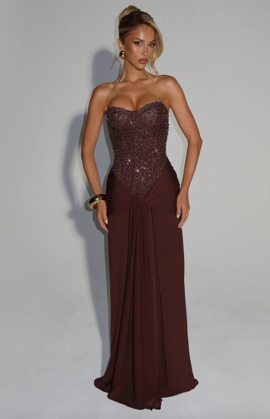 BABYBOO CARINA MAXI DRESS BROWN
