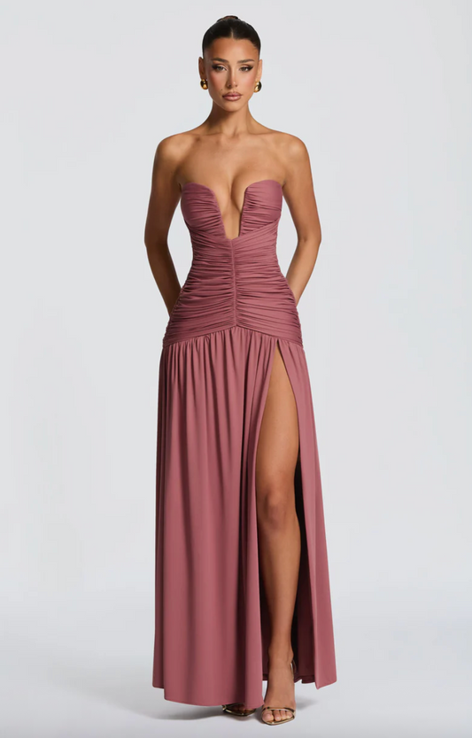 BABYBOO JUNIA MAXI DRESS ROSE BROWN