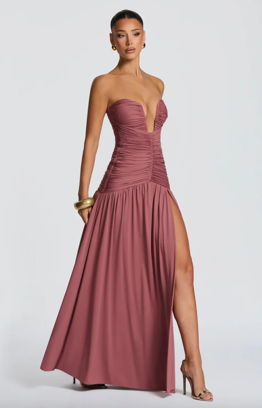 BABYBOO JUNIA MAXI DRESS ROSE BROWN