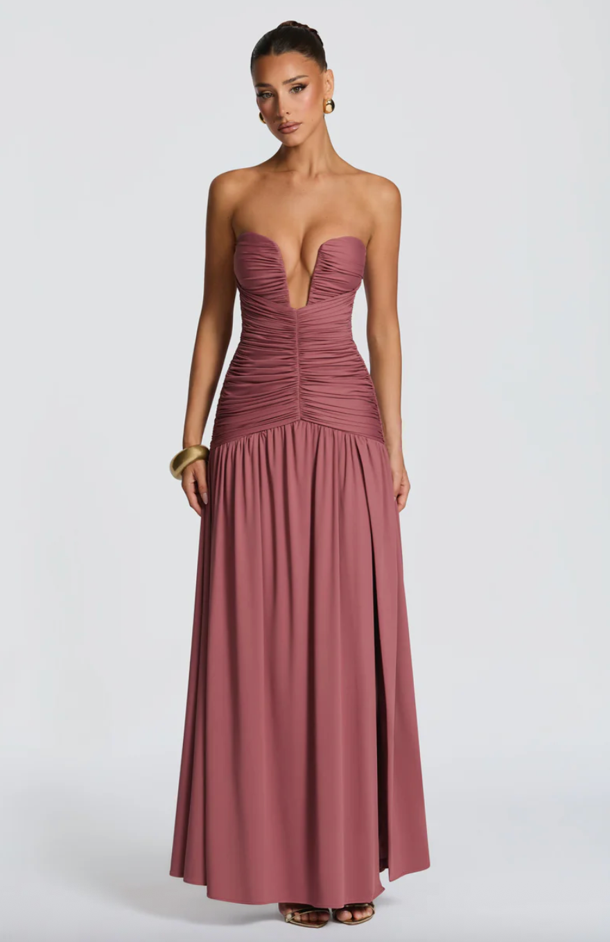 BABYBOO JUNIA MAXI DRESS ROSE BROWN