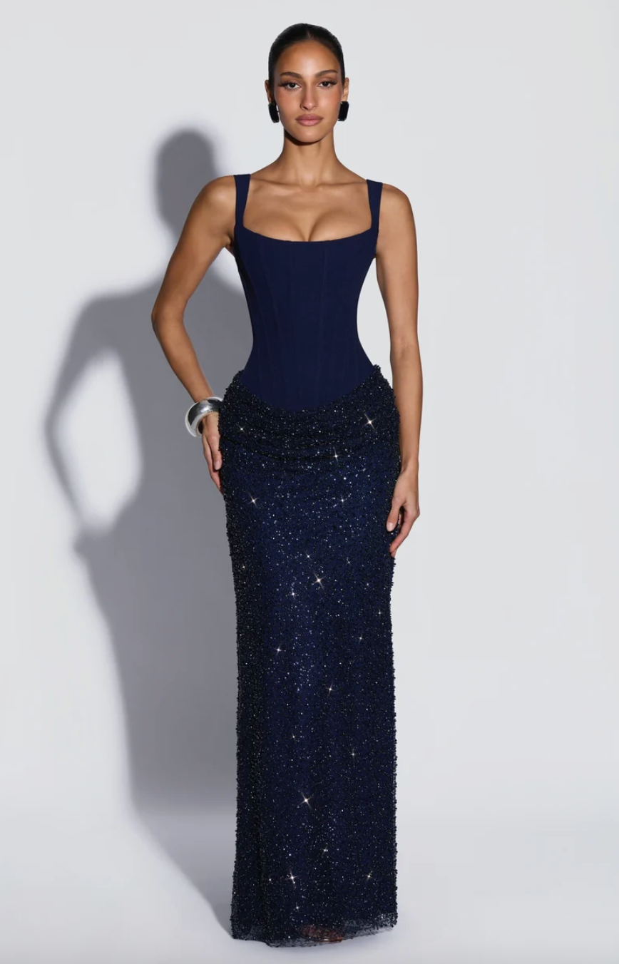 BABYBOO YEONA MAXI DRESS NAVY