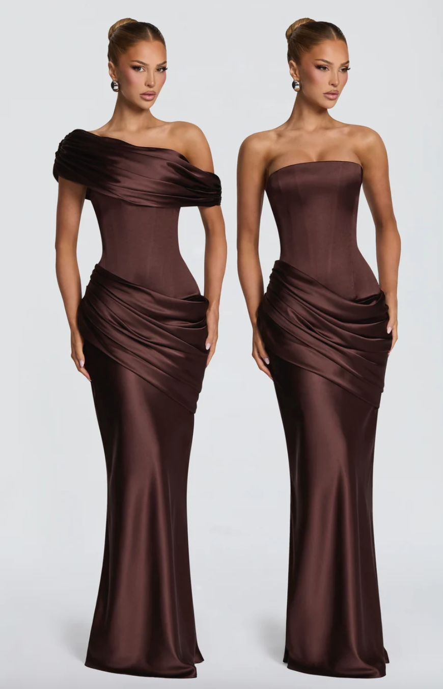 BABYBOO ELLA MAXI DRESS PLUM BROWN