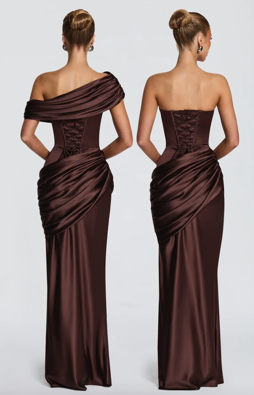 BABYBOO ELLA MAXI DRESS PLUM BROWN