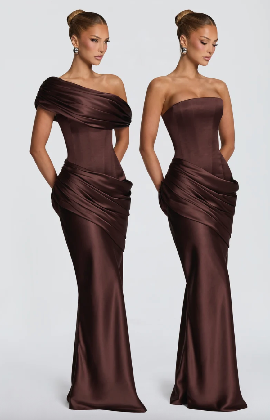 BABYBOO ELLA MAXI DRESS PLUM BROWN