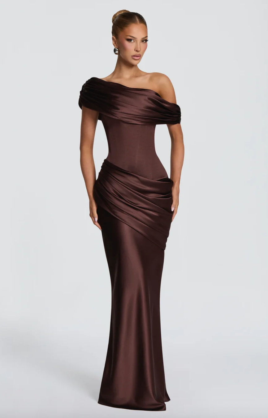BABYBOO ELLA MAXI DRESS PLUM BROWN