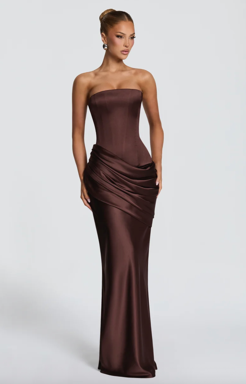BABYBOO ELLA MAXI DRESS PLUM BROWN