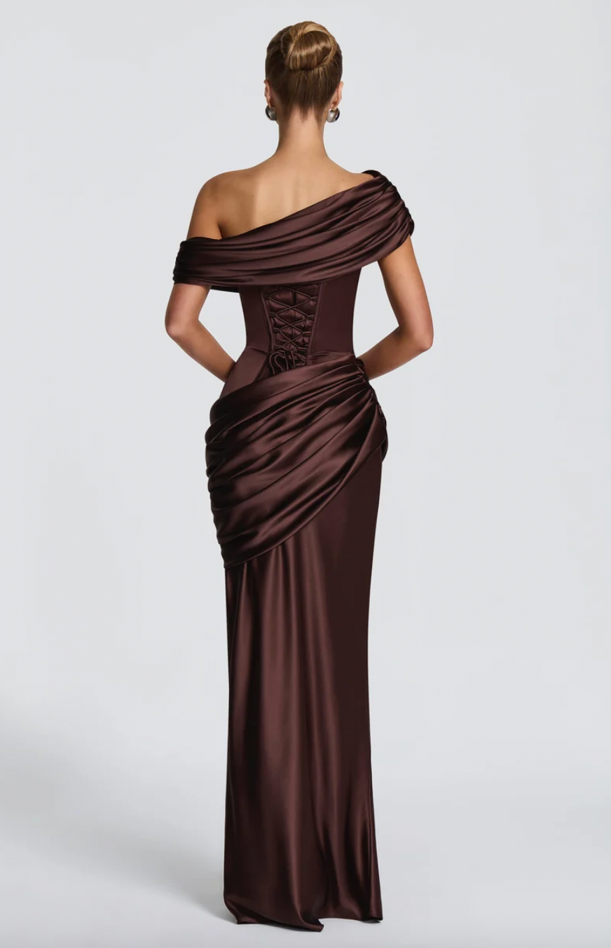 BABYBOO ELLA MAXI DRESS PLUM BROWN
